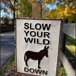 SLOW YOUR Wild A** Down Tin Sign